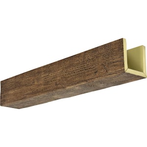 4 in. x 4 in. x 8 ft. 3-Sided (U-Beam) Rough Sawn Premium Aged Faux Wood Ceiling Beam