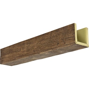 4 in. x 4 in. x 24 ft. 3-Sided (U-Beam) Rough Sawn Premium Aged Faux Wood Ceiling Beam