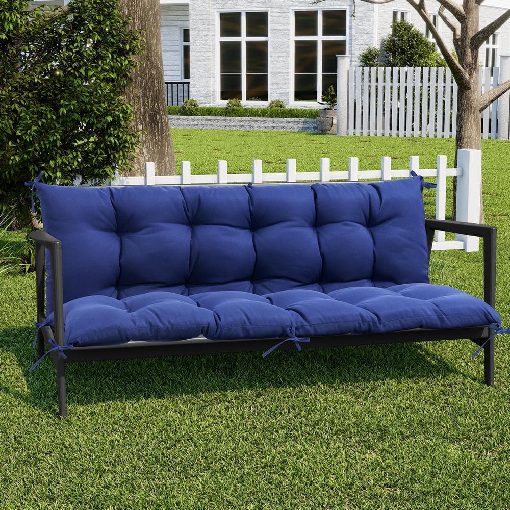 61 in. x 19.7 in. Rectangular Outdoor Bench/Swing Cushion with Backrest in 