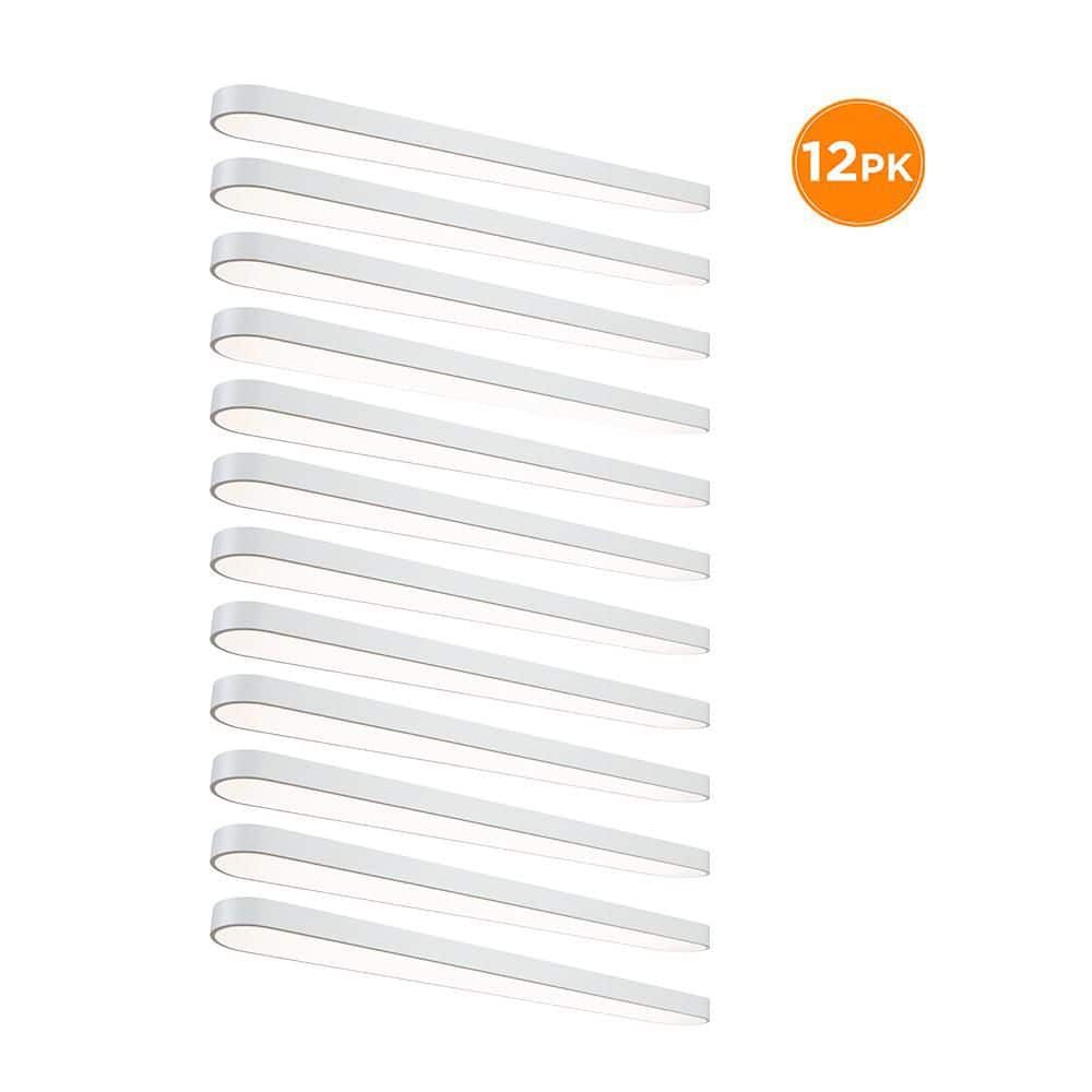 12-Pack 4 ft. x 6 in. LED Flush Mount Ceiling Light, Selectable CCT 2700K-5000K, Dimmable Low Profile 2800LM 40W, White price history on PriceWatchPro