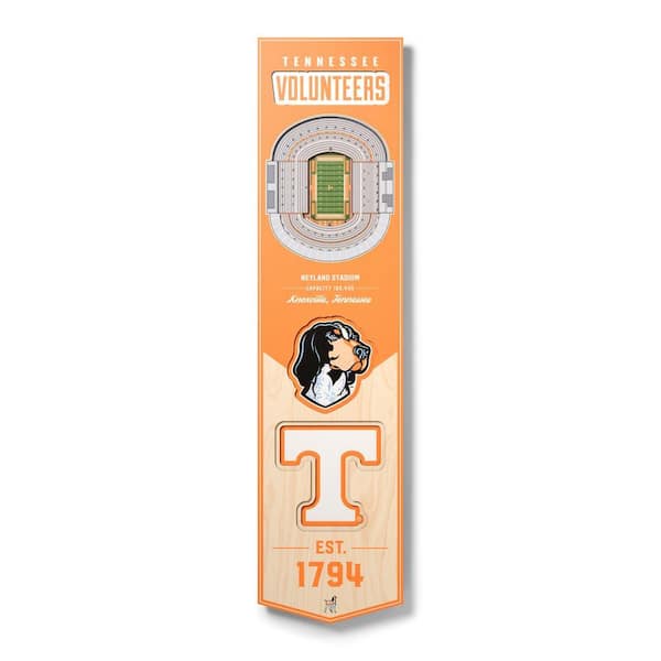 NCAA Tennessee Volunteers Wooden 8 x 32 3D Stadium Banner Decorative Sign -Neyland Stadium