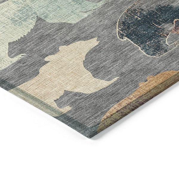 Chantille Machine Washable Indoor/Outdoor Abstract ACN2338 Gray 2 ft. x 3 ft. Accent Rug