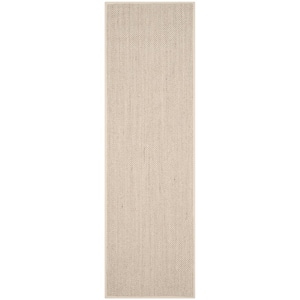 SAFAVIEH Natural Fiber Marble/Beige 8 ft. x 10 ft. Border Area Rug ...