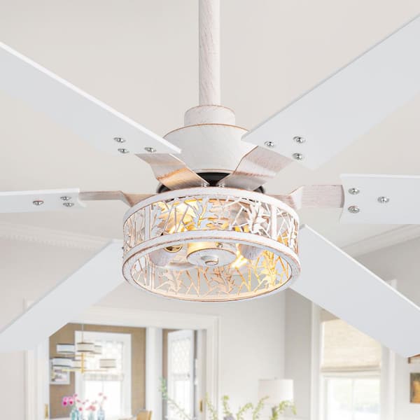 Corral 2-Pack 46 in. 2-Light Indoor Gold in White Ceiling Fan with Light Kit and Remote Included
