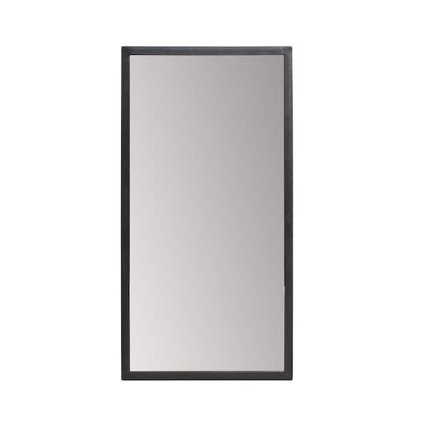 Habitat 12 in. W x 24 in. H Mari Rectangular Frameless Black Modern Mirror