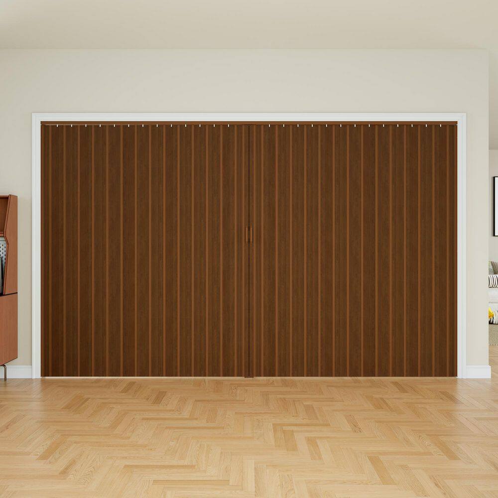 Blackout Door 120 in. x 80 in. Walnut Vinyl PVC Accordion Door, Interior Folding Doors for Closet With Hardware Kit price history on PriceWatchPro