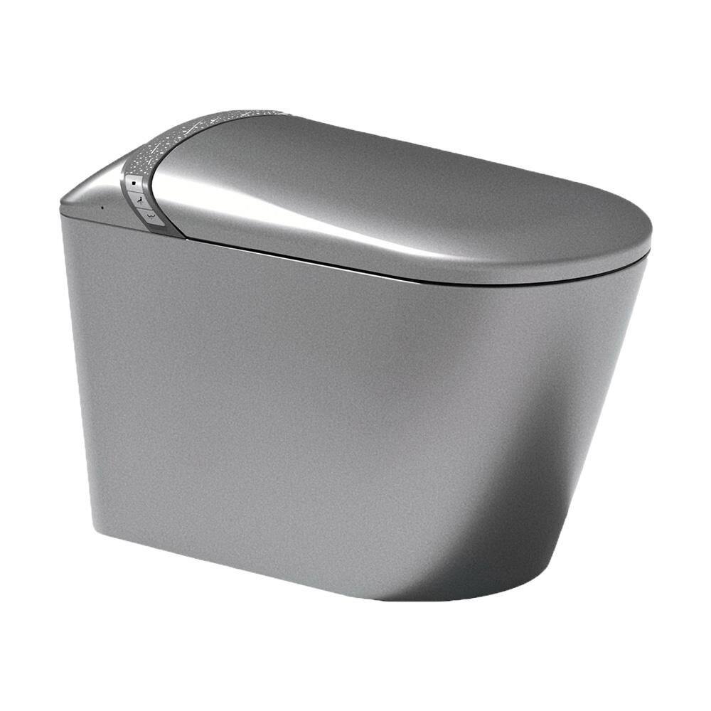 1-Piece 1.28 GPF Single Flush Elongated Smart Toilet in Grey, Foot Touching Lid Opening, Heated Seat, Warm Water & Dryer price history on PriceWatchPro