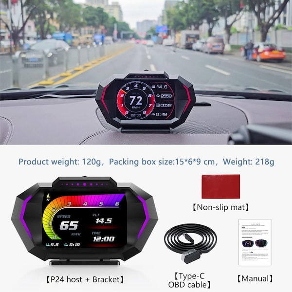 Ahfiwaso Multi-function Gauge Car HUD with Car Speed Ahfiwaso Multi-function Gauge Car HUD with Car Speed