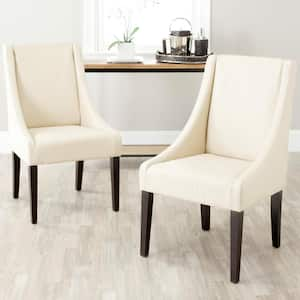 Britannia Cream/Espresso Bicast Leather Side Chair (Set of 2)