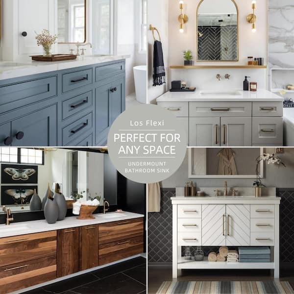 16 in. Rectangular Undermount Bathroom Sink with Overflow, Small Under Counter Vanity Sink in White Vitreous China