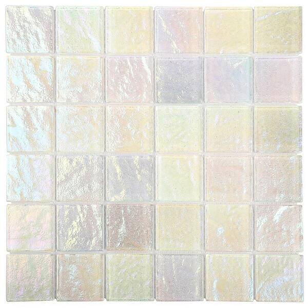 Ivy Hill Tile Speckle Glacier White 3 in. x 0.31 in. Polished Glass