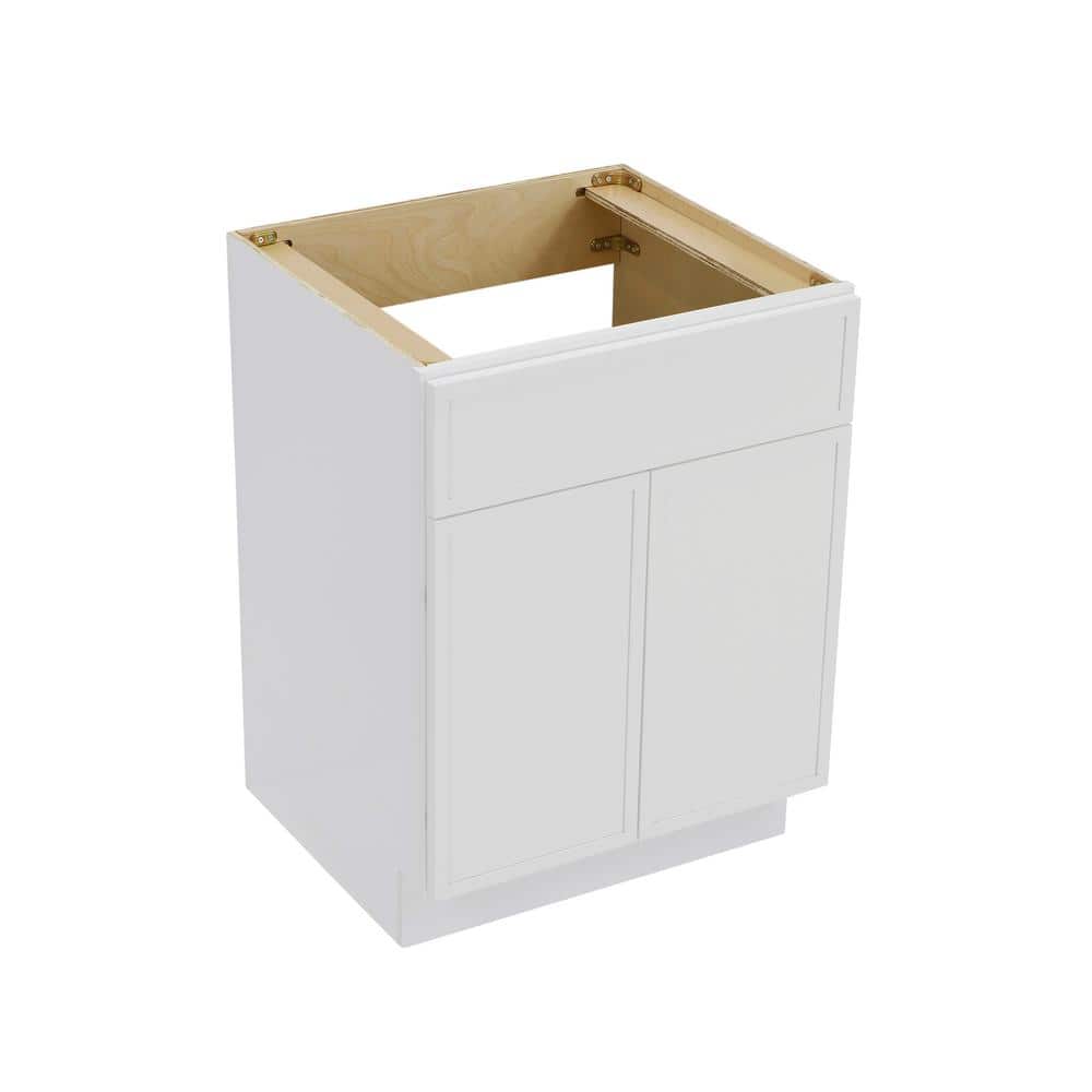 White Birch Plywood Freestanding Single Base Cabinet with Soft Close Doors