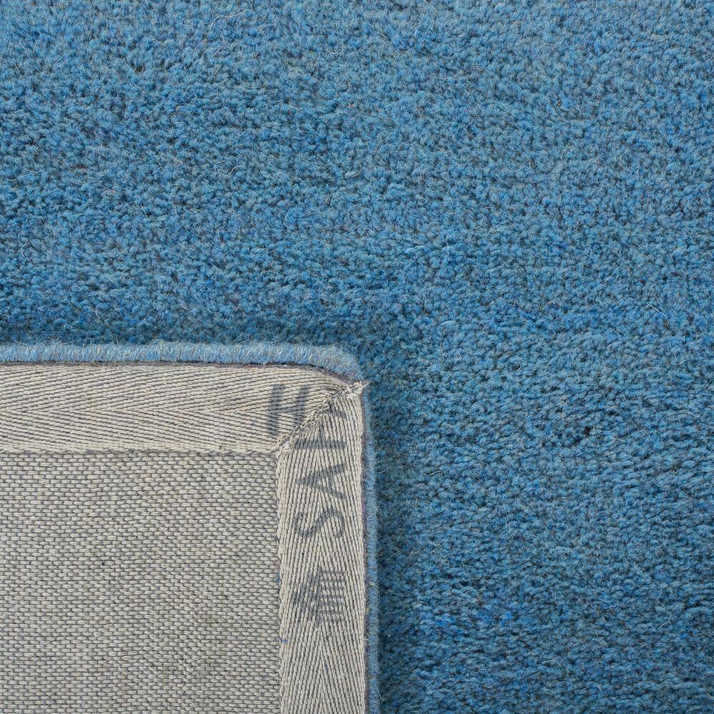 Handmade Coastal Blue Solid Wool Rectangular Accent Rug