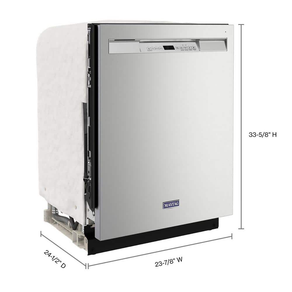 Fingerprint Resistant Stainless Steel Tub Dishwasher with Dual Power Filtration