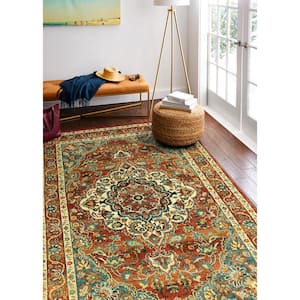 Buckingham Rust 4 ft. x 6 ft. (3'8" x 5'6") Floral Traditional Accent Rug