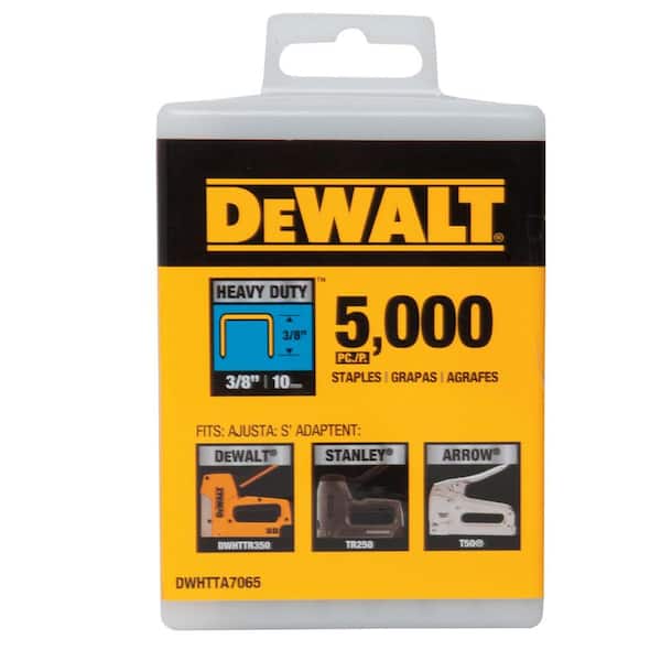 Stapler/Tacker Depot (5000 DEWALT DWHT80276W7065 - Home The in. Pack) Staples and Carbon Heavy-Duty 3/8 Fiber