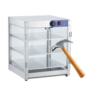 20 in 3-Tier Commercial Food Warmer Display Case with LED Lighting & Temperature Knob