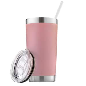 20 oz. Stainless Steel Insulated Tumbler with Lid and Straw - Pink