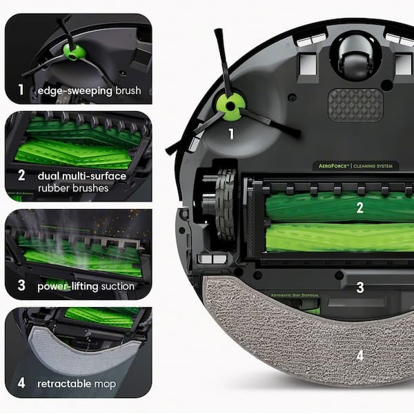 iRobot i557020 Roomba Combo i5+ Self-Emptying Robot Vacuum and Mop with  Smart Mapping Bundle with 2 YR CPS Enhanced Protection Pack and Deco  Essentials Accessory kit 