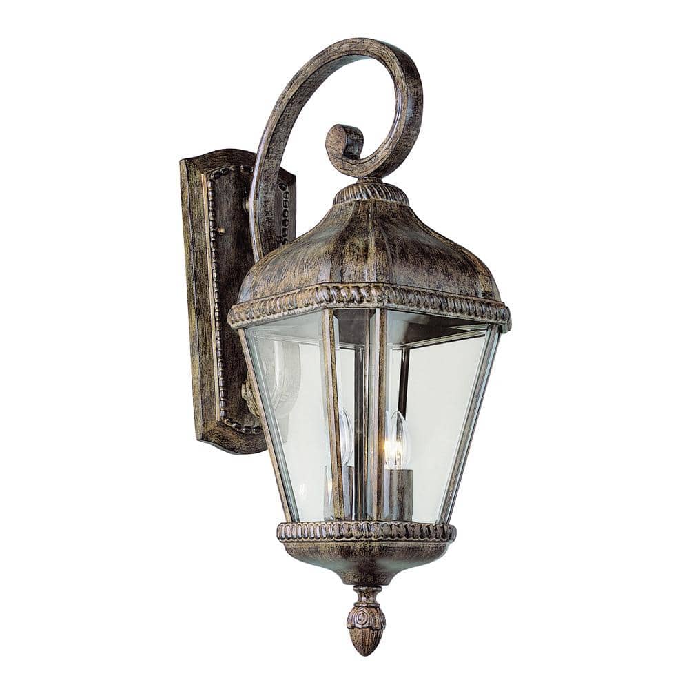 Covington 2-Light Burnished Rust Outdoor Wall Light Fixture with Clear Glass price history on PriceWatchPro
