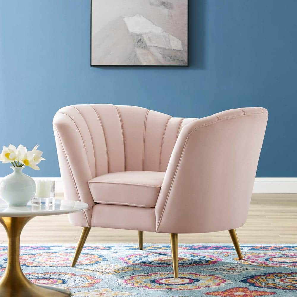 MODWAY Opportunity Performance Pink Velvet Armchair