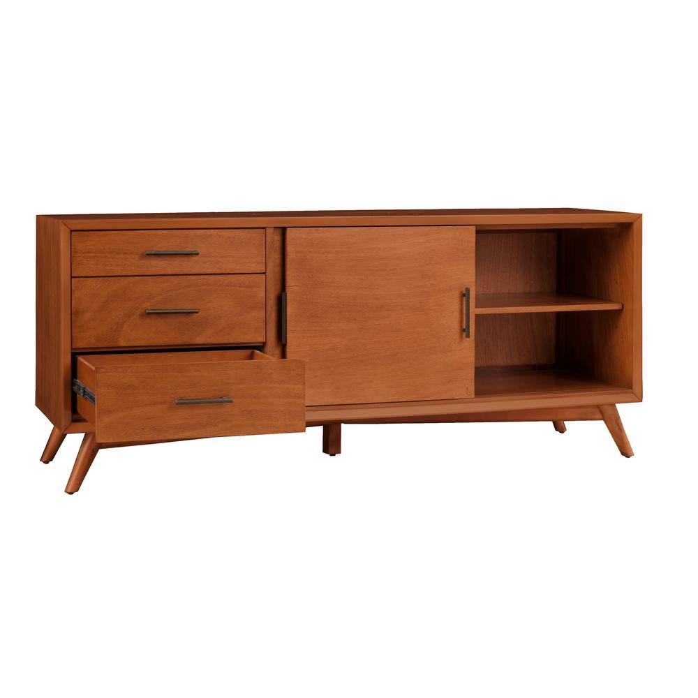 Flynn Transitional Acorn Brown Mahogany TV Console with Storage