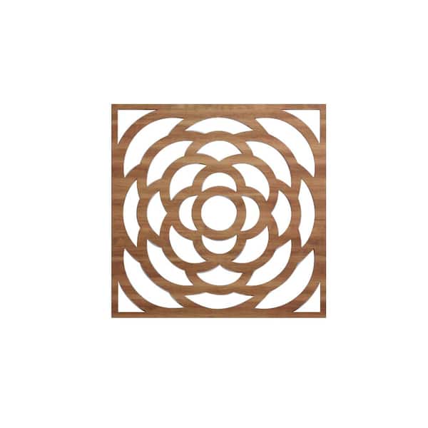 Ekena Millwork 15-3/8 in. x 15-3/8 in. x 1/4 in. Walnut Medium Edinburg Decorative Fretwork Wood Wall Panels (10-Pack)
