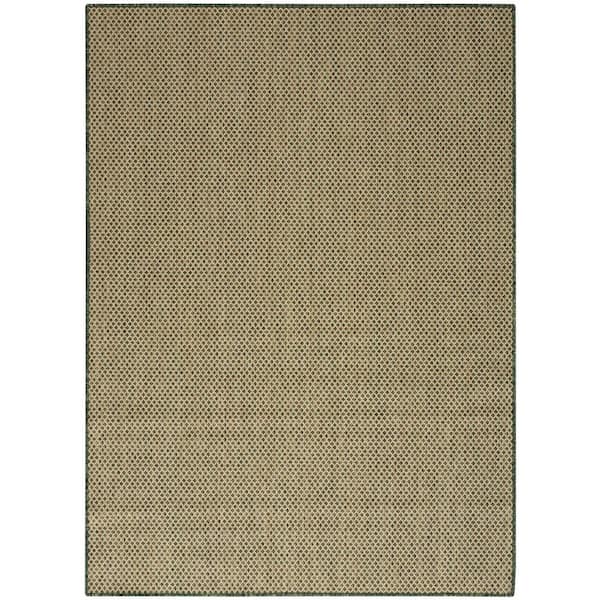 Nourison Courtyard Green 5 ft. x 7 ft. All-Over Design Contemporary Area Rug