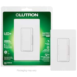 Maestro LED+ Dimmer Switch w/Wallplate for LED Bulbs, 150W/Single-Pole or Multi-Location, White (MACL-153MHW-WH)