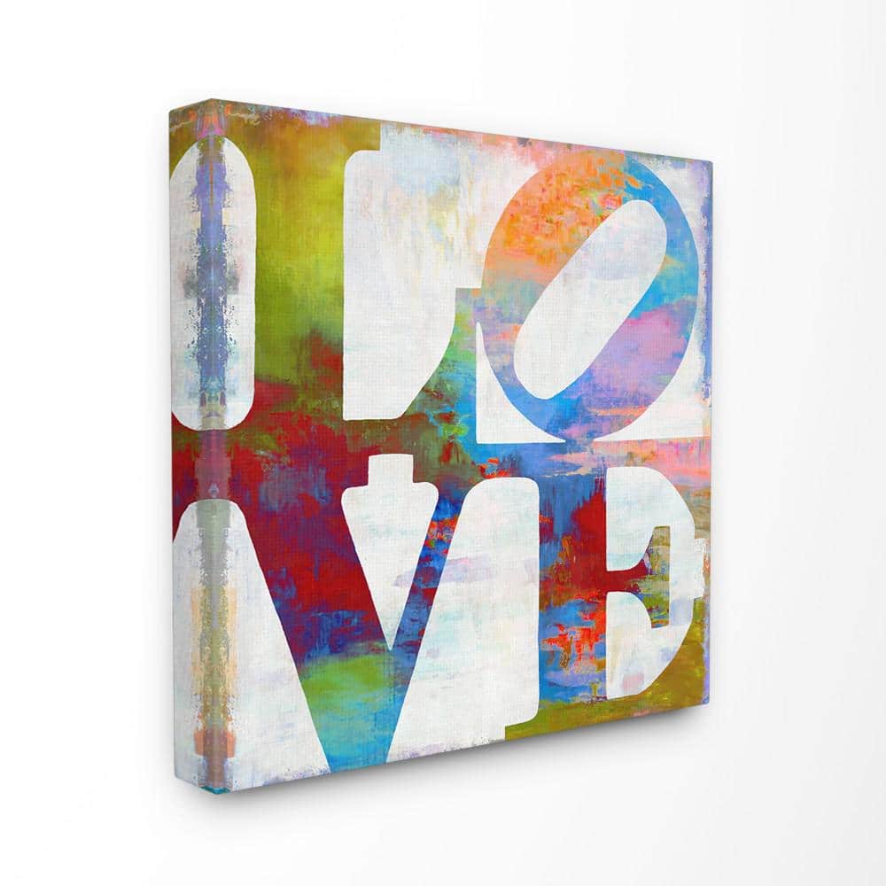 17" Multicolor Abstract Canvas Wall Art with Typography