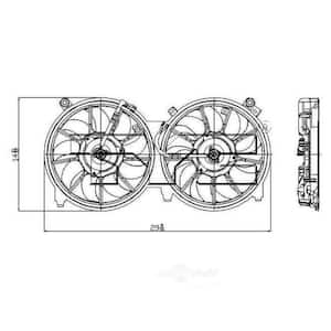Dual Radiator and Condenser Fan Assembly 2009-2014 Nissan Maxima