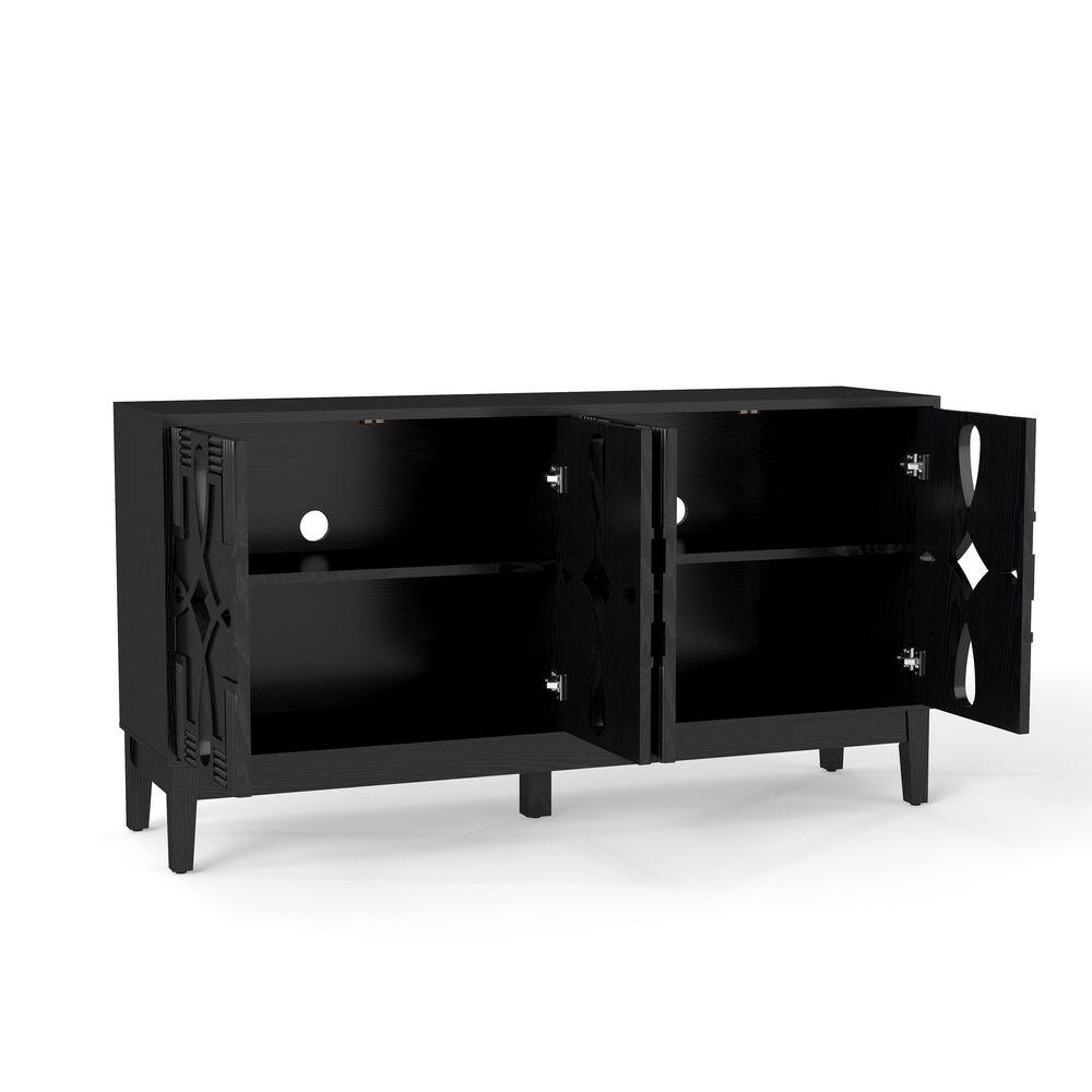 60.5 in. W x 15.75 in. D x 32 in. H Bathroom Black Linen Cabinet price history on PriceWatchPro