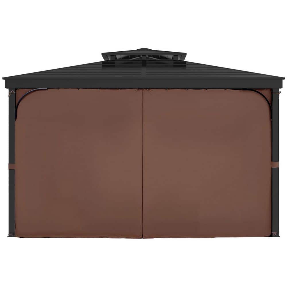 Outdoor Waterproof Gazebo Curtains, 12 ft. x 10 ft., 4-Panel Privacy Sidewalls with Zippers, 7 ft. Tall，Coffee Color price history on PriceWatchPro