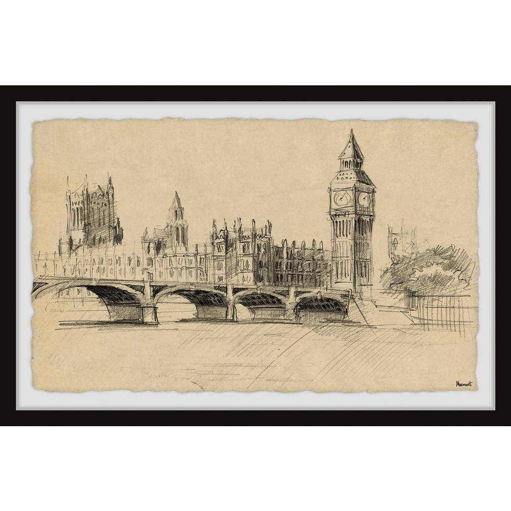 Big Ben Sketch by Marmont Hill Framed Architecture Art Print 16 in. x 24 in