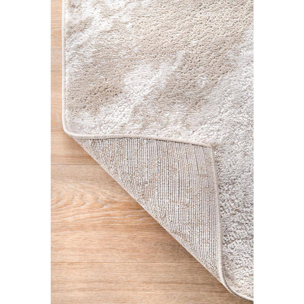 Beige and Gray Abstract Synthetic 10' x 14' Area Rug