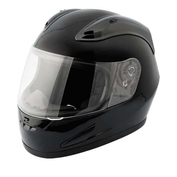 Octane Large Black Full Face Gloss Motorcycle Helmet