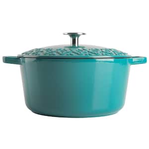 Saffron 3.5 qt. Enameled Cast Iron Dutch Oven with Lid in Teal