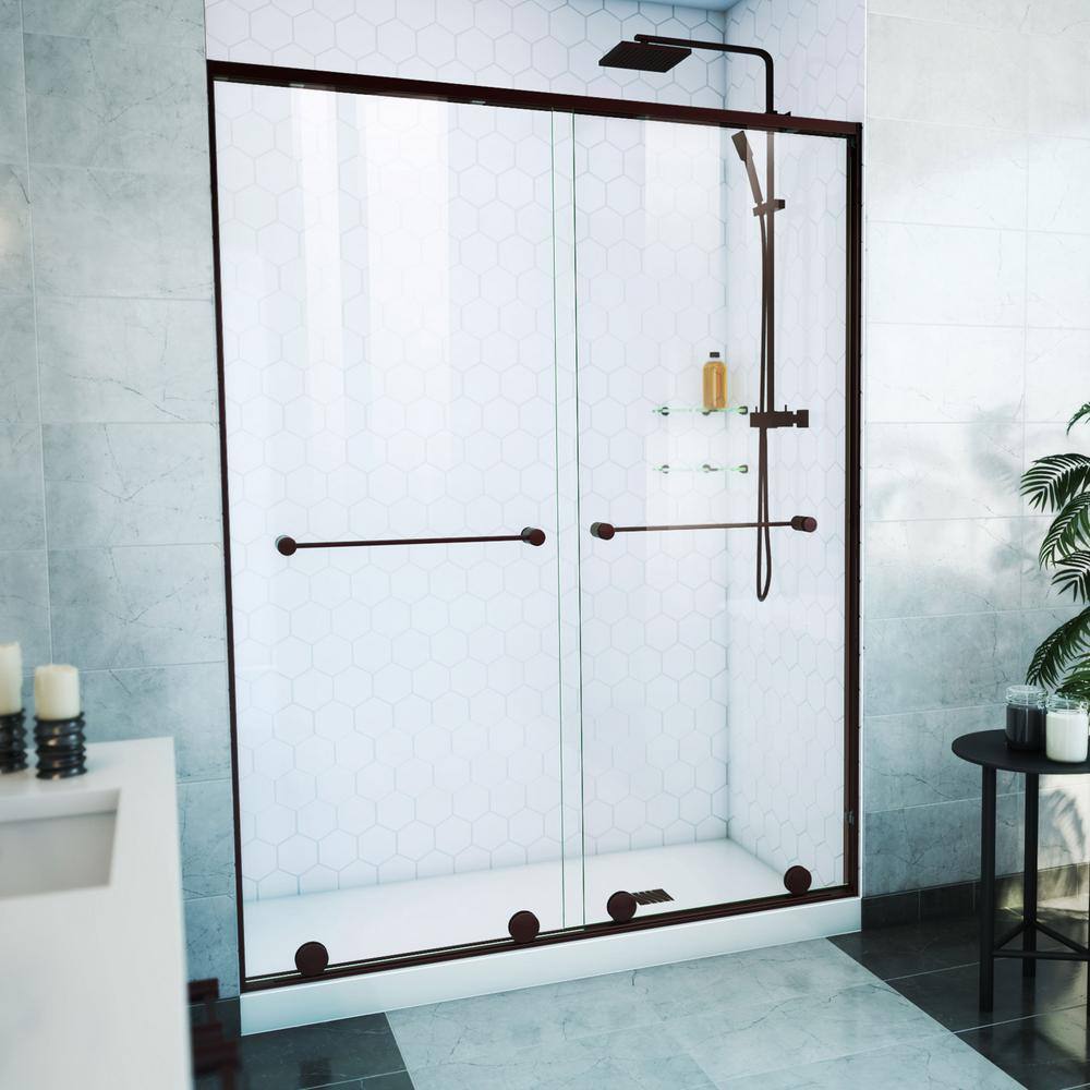 Harmony 76" High x 60" Wide Oil Rubbed Bronze Semi-Frameless Shower Door