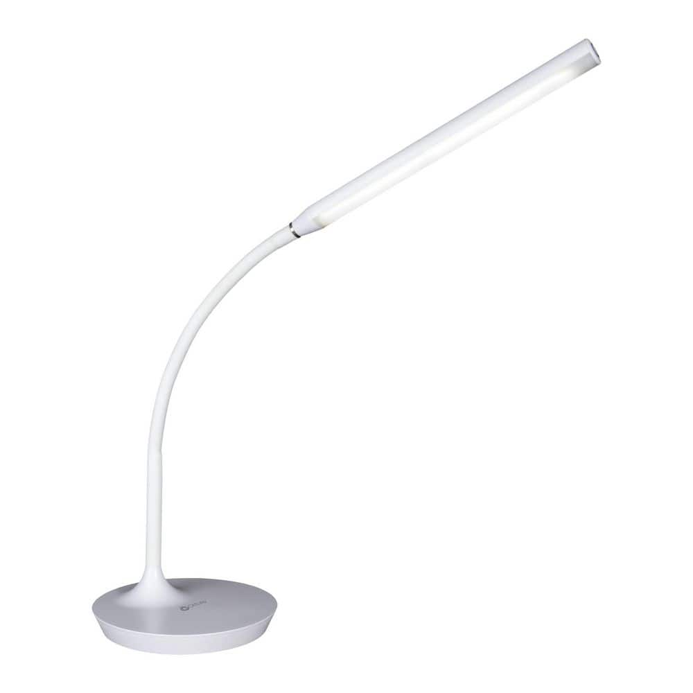 OttLite Executive Desk Lamp with 2.1A USB Charging Port, White