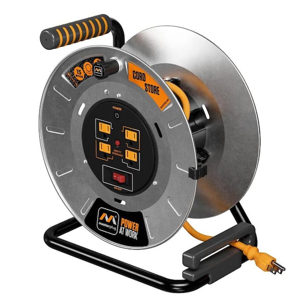 1 ft. 12/3 15 Amp Retractable Extension Cord Reel with 4 Grounded Outlet and Power Switch