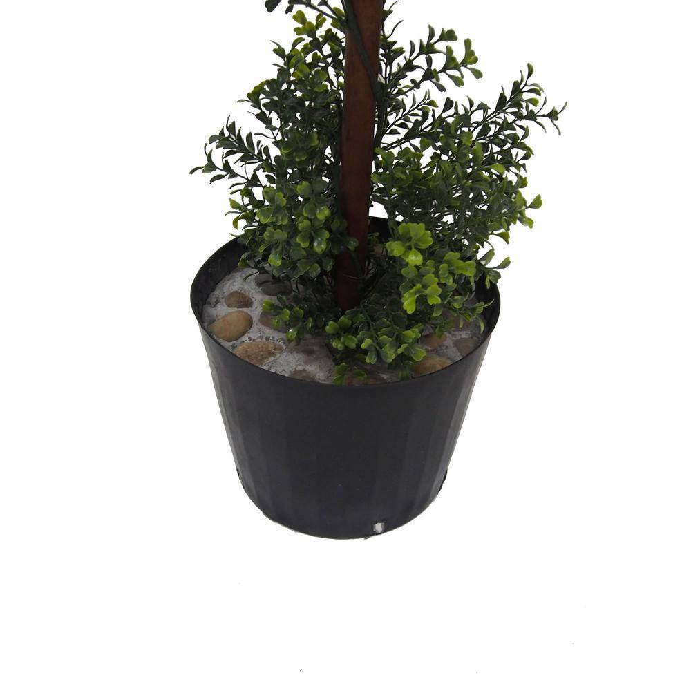 Elegant Outdoor 5' Plastic Boxwood Triple Ball Topiary