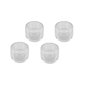 7/8 in. Clear Rubber Like Plastic Leg Caps for Table, Chair, and Furniture Leg Floor Protection (4-Pack)
