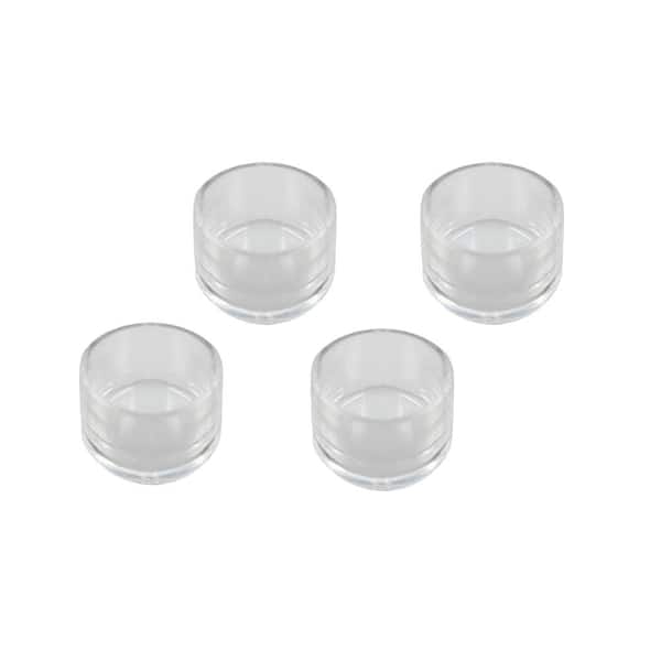 Everbilt 1 in. Clear Rubber Like Plastic Leg Caps for Table, Chair, and Furniture Leg Floor Protection (4-Pack)