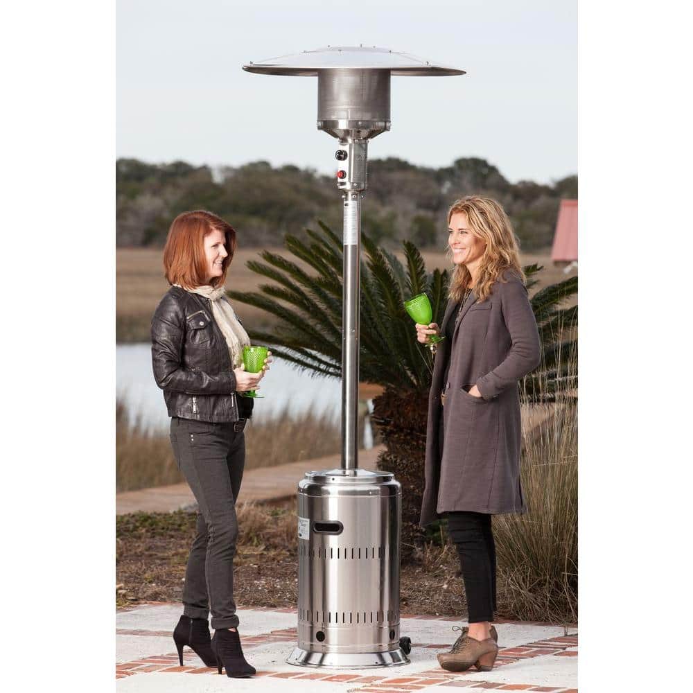 Stainless Steel 50,000 BTU Propane Patio Heater with Wheels
