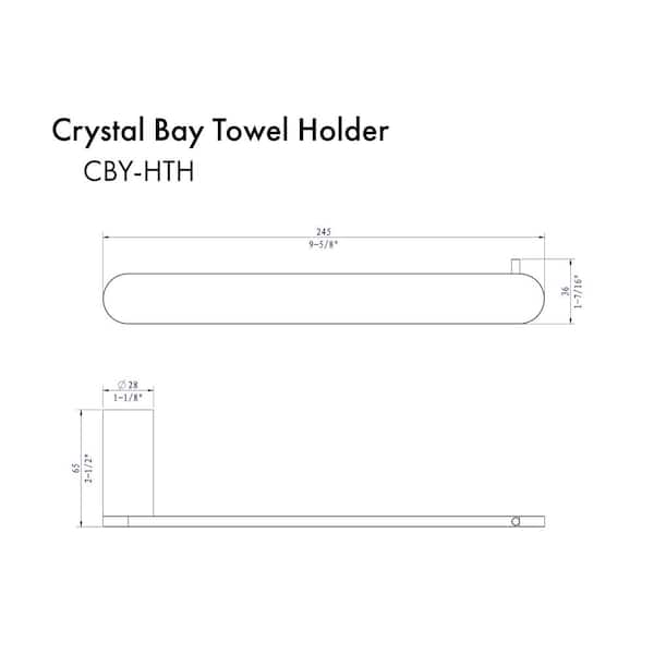ZLINE Crystal Bay Towel Holder in Gun Metal (CBY-HTH-GM)