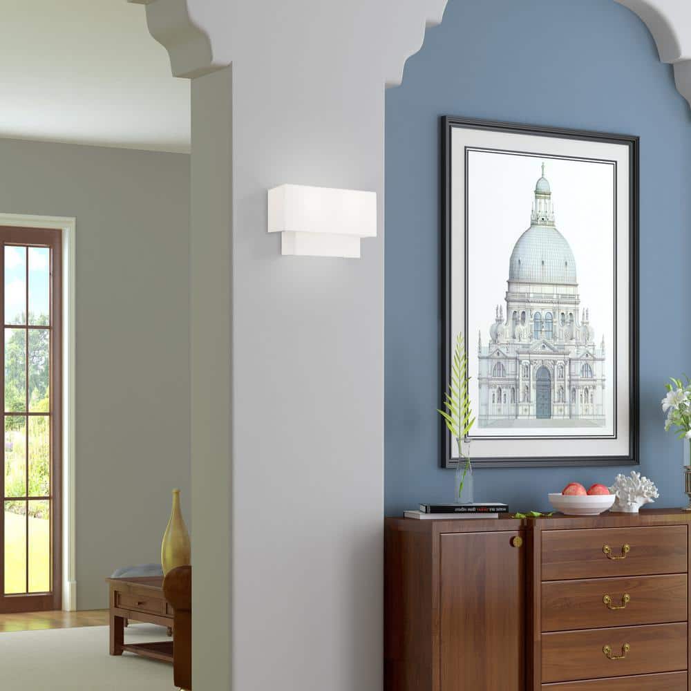 Swaney Brushed Nickel 2-Light Dimmable Fabric Shade Sconce