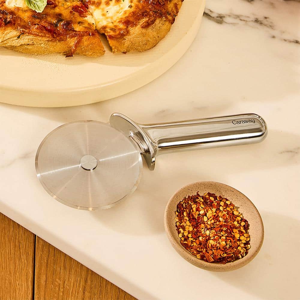 Caraway Stainless Steel Ergonomic Pizza Cutter with Blade Sleeve