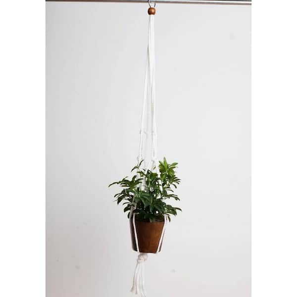 Primitive Planters 36 in. Natural Jute Knotted Rope Plant Hanger (2-Pack)  1579 - The Home Depot