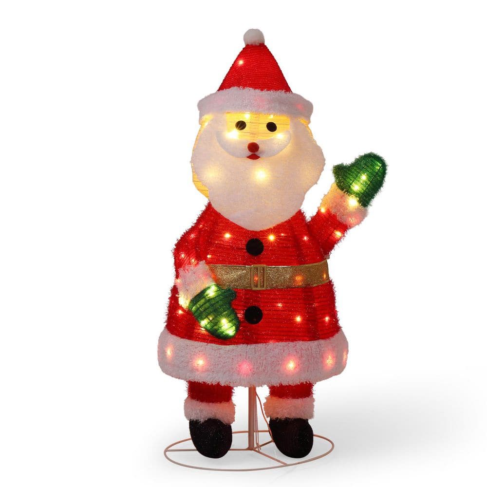 39 in. Collasipble Santa Claus Christmas Decoration with 100 Warm White LEDs price history on PriceWatchPro