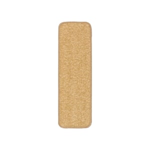 Solid Beige 26 in. x 8.5 in. Non-Slip Rubber Back Stair Tread Cover (Set of 15)